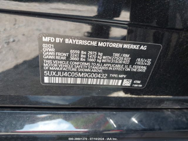 5UXJU4C05M9G00432 BMW X5 M50i