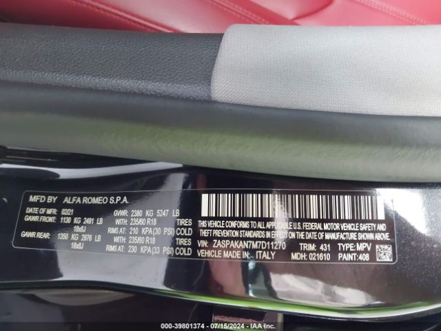 ZASPAKAN7M7D11270 Alfa Romeo Stelvio Awd