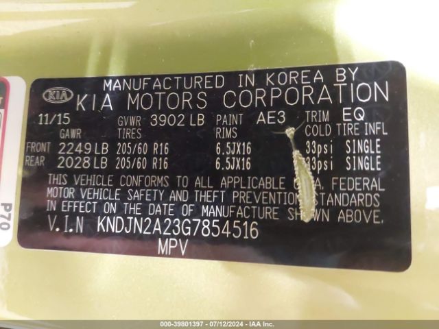 KNDJN2A23G7854516 KIA Soul