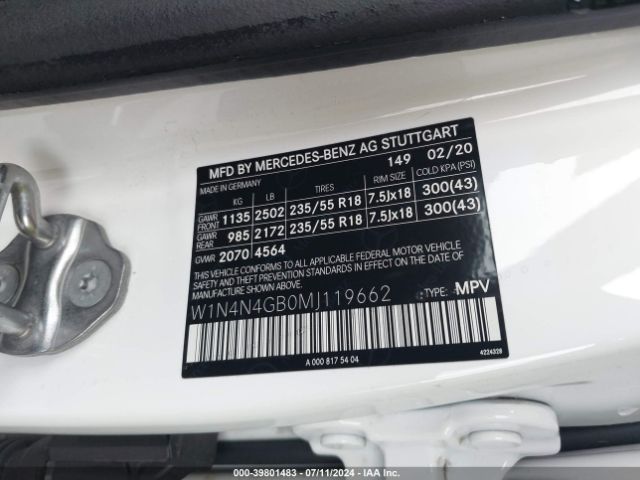 W1N4N4GB0MJ119662 Mercedes-Benz GLA 250