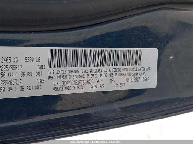 3C4PDCABXFT630687 Dodge Journey American Value Pkg