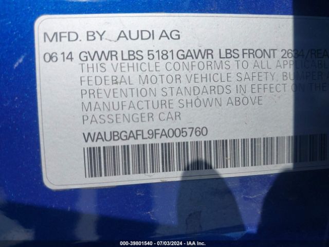 WAUBGAFL9FA005760 Audi S4 3.0t Premium Plus