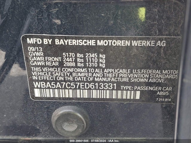 WBA5A7C57ED613331 BMW 528i Xdrive