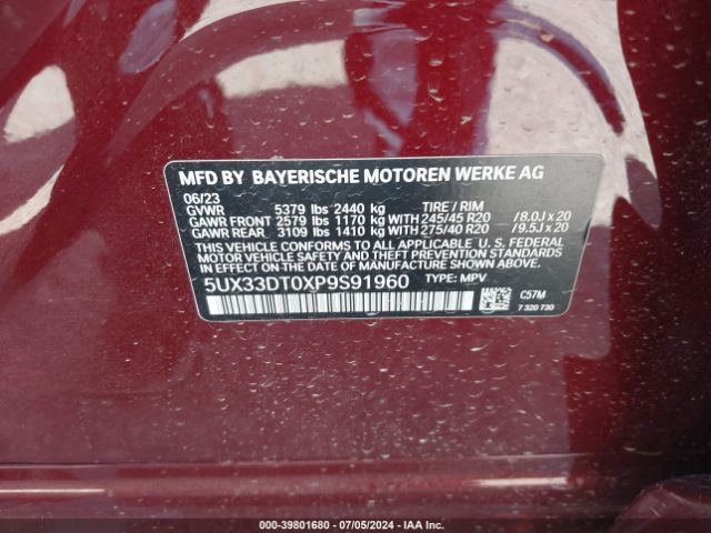 5UX33DT0XP9S91960 BMW X4 Xdrive30i