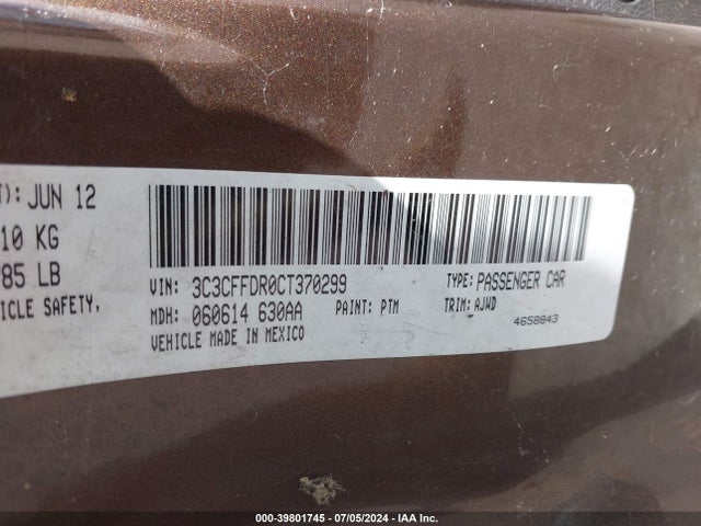 2012 FIAT 500C 3C3CFFDR0CT370299 Photo 8