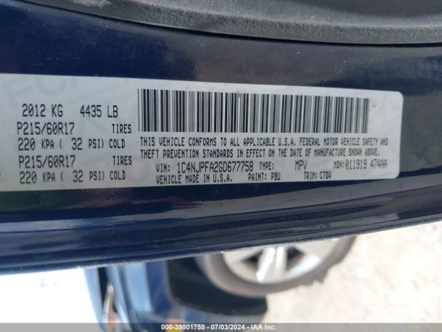 1C4NJPFA2GD677758 Jeep Patriot Latitude