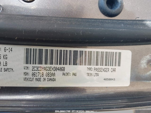 Dodge Challenger Sxt 2014 2C3CDYAG3EH304068 Image 9