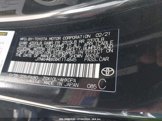 Toyota C-HR XLE 2021 JTNKHMBXXM1114845 Image 9