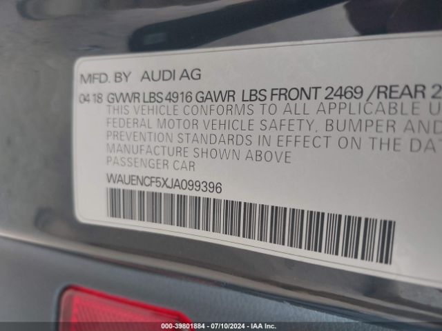 WAUENCF5XJA099396 Audi A5 2.0t Premium