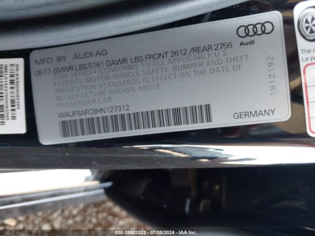 WAUF8AFC8HN127312 Audi A6 2.0t Premium