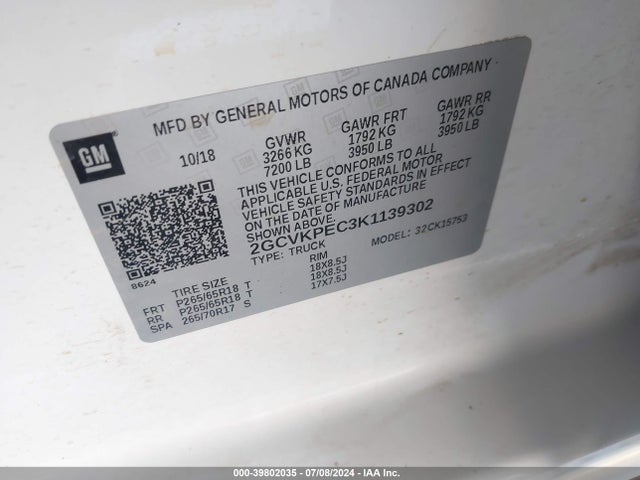 Chevrolet Silverado 1500 Ld Lt 2019 2GCVKPEC3K1139302 Image 9