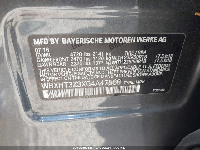 WBXHT3Z3XG4A47568 BMW X1 Xdrive28i