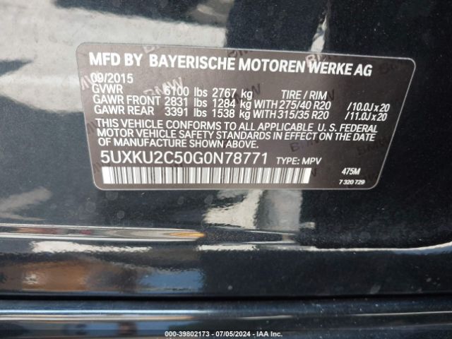 5UXKU2C50G0N78771 BMW X6 Xdrive35i