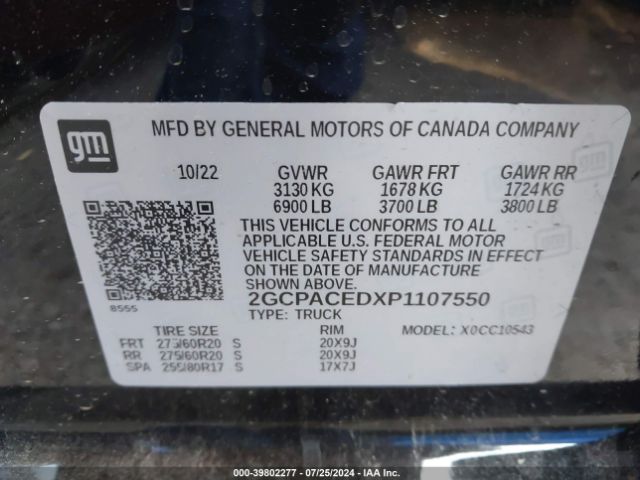 2GCPACEDXP1107550 Chevrolet Silverado 1500 2wd  Short Bed Lt