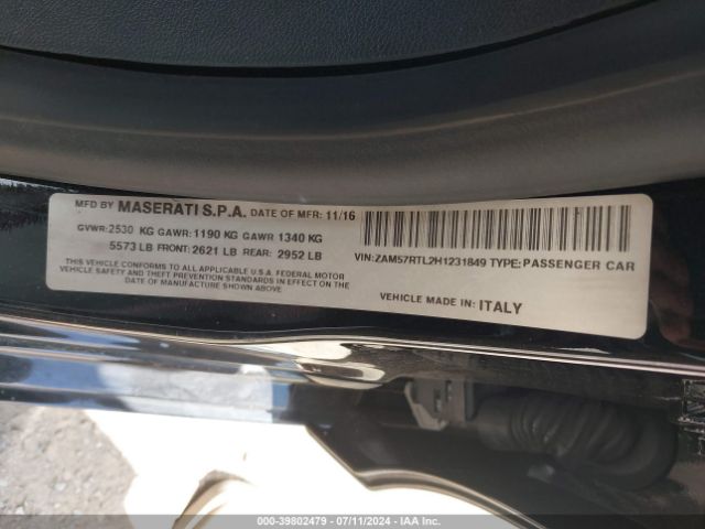 ZAM57RTL2H1231849 Maserati Ghibli S Q4