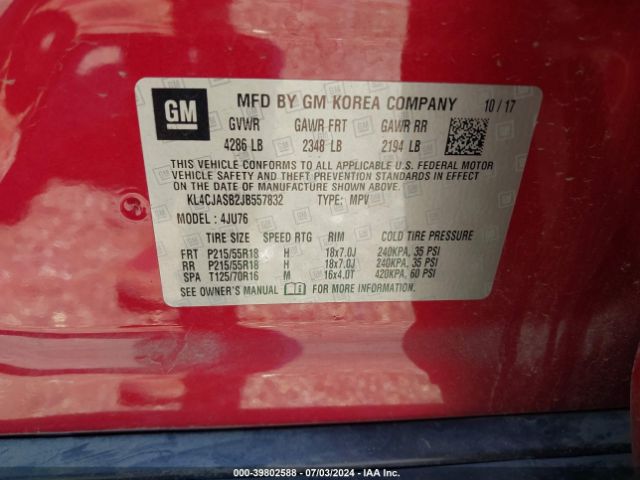 KL4CJASB2JB557832 Buick Encore Preferred
