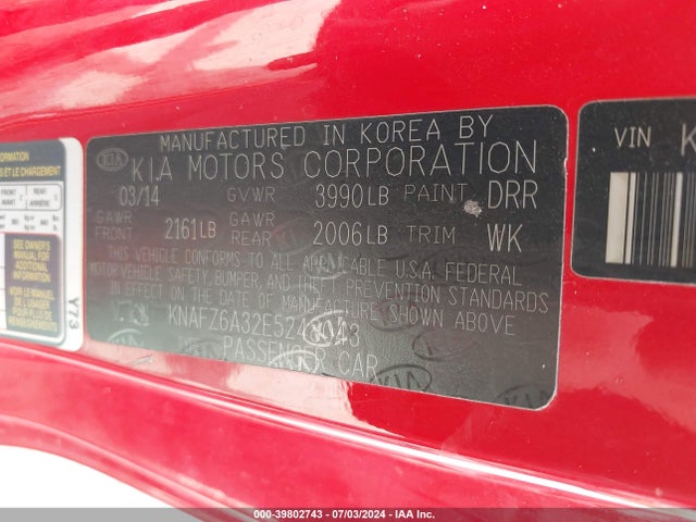 KIA Forte Koup Sx 2014 KNAFZ6A32E5248043 Image 9