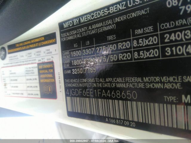 4JGDF6EE1FA468650 Mercedes-Benz Gl 450 4matic