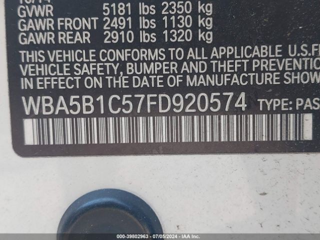 WBA5B1C57FD920574 BMW 535i