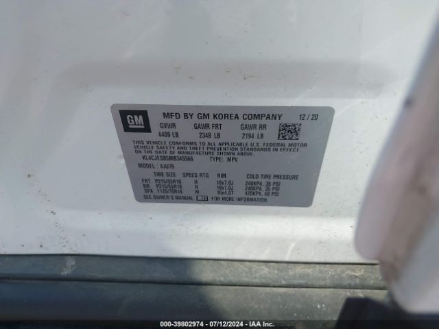 KL4CJESB5MB345566 Buick Encore Awd Preferred
