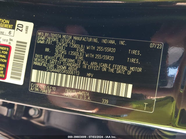 Toyota Grand Highlander Limited 2024 5TDAAAB55RS006113 Image 9