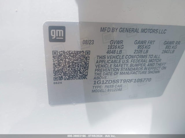 Chevrolet MALIBU LT 2024 1G1ZD5ST9RF105770 Image 9