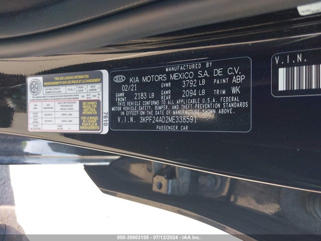 KIA Forte Lxs 2021 3KPF24AD2ME338591 Image 9