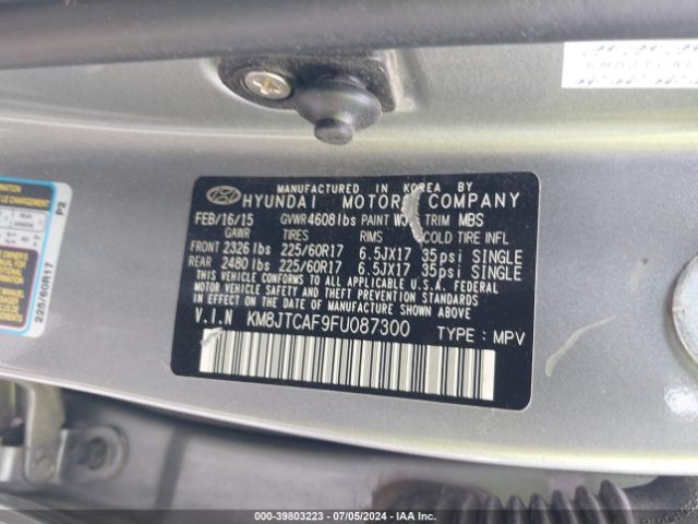 KM8JTCAF9FU087300 Hyundai TUCSON GLS