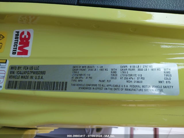 1C4JJXFG7PW652880 Jeep Wrangler 4-door Rubicon 4x4