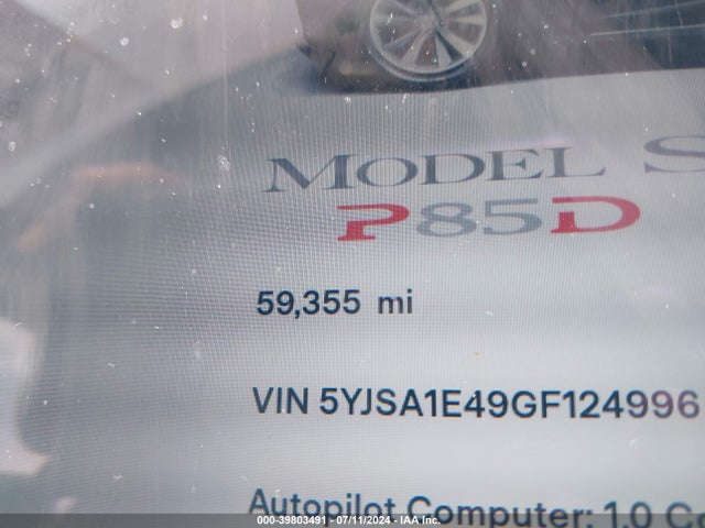 Tesla Model S 90d/p100d/p85d/p90d 2016 5YJSA1E49GF124996 Image 15