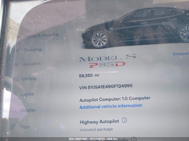 Tesla Model S 90d/p100d/p85d/p90d 2016 5YJSA1E49GF124996 Image 7