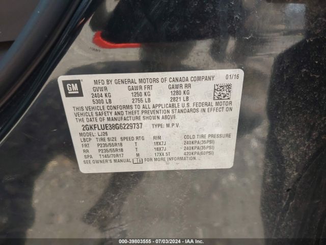 2GKFLUE38G6229737 GMC Terrain Slt