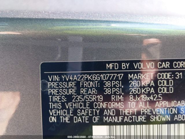 YV4A22PK6G1077717 Volvo Xc90 T6 Momentum