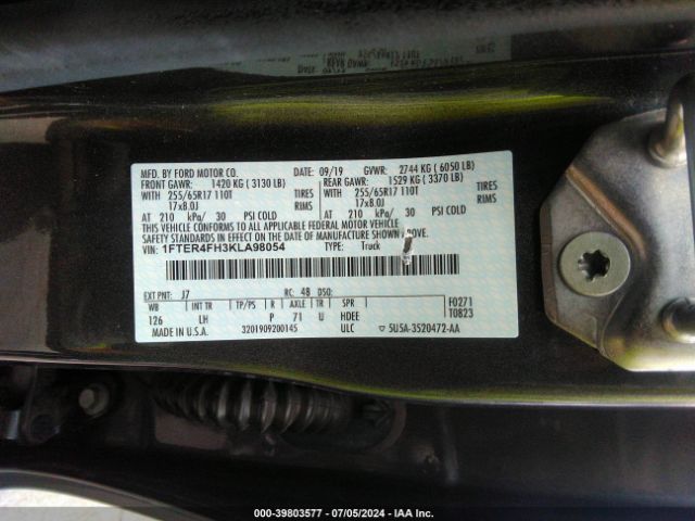 1FTER4FH3KLA98054 Ford Ranger Xlt