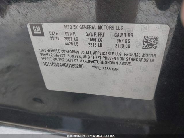 1G11C5SA4GU158206 Chevrolet Malibu Limited Lt