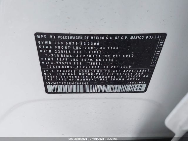 3VVMB7AX6PM084642 Volkswagen Tiguan 2.0t Se