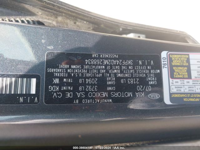 3KPF24AD2ME268834 KIA Forte Lxs