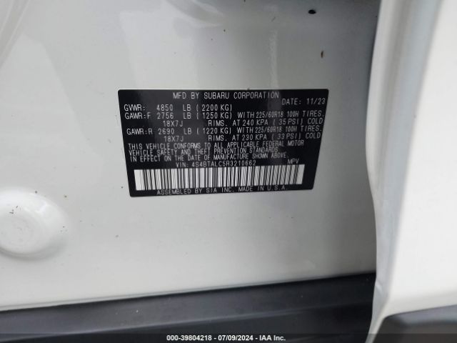 4S4BTALC5R3210662 Subaru Outback Onyx Edition