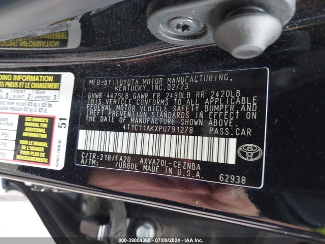 Toyota CAMRY LE 2023 4T1C11AKXPU791278 Image 9
