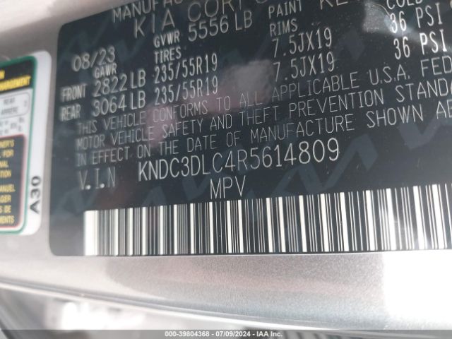 KNDC3DLC4R5614809 KIA Ev6 Wind