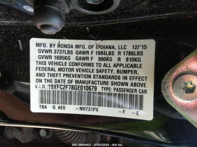 19XFC2F78GE010679 Honda CIVIC EX