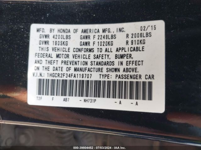 1HGCR2F34FA119707 Honda ACCORD LX