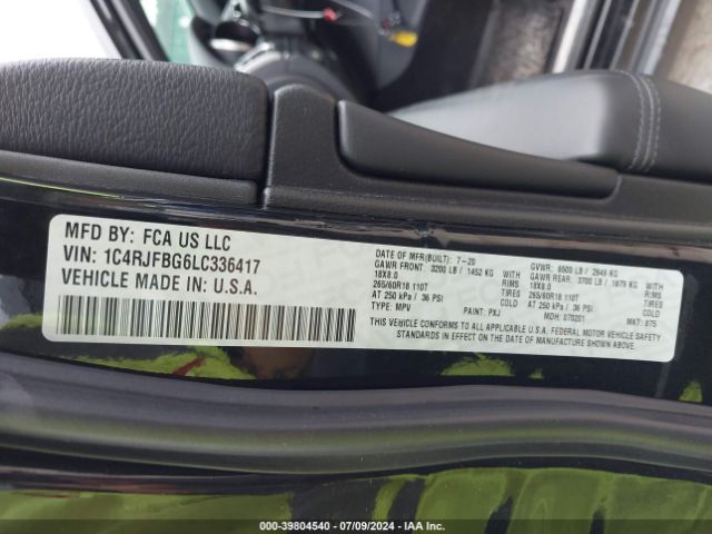 1C4RJFBG6LC336417 Jeep Grand Cherokee Limited 4x4
