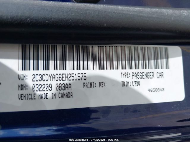 2C3CDYAG6EH251575 Dodge Challenger Sxt