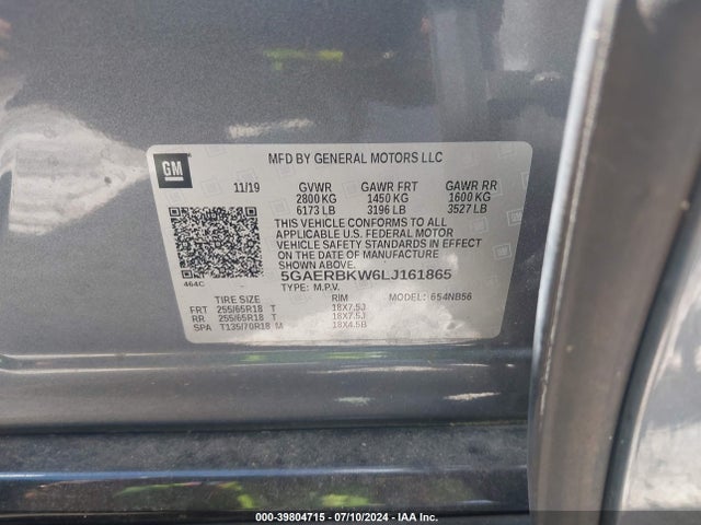 5GAERBKW6LJ161865 Buick Enclave Fwd Essence
