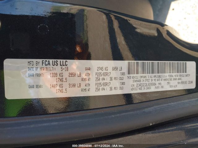 2C4RDGEG8JR285094 Dodge Grand Caravan Gt
