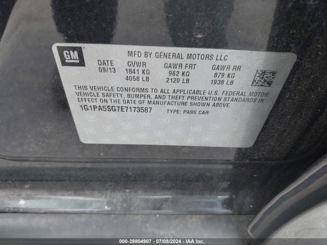 Chevrolet Cruze Ls Auto 2014 1G1PA5SG7E7173587 Image 9