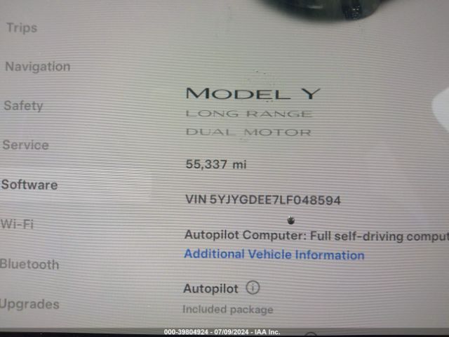 5YJYGDEE7LF048594 Tesla Model Y Long Range Dual Motor All-wheel Drive