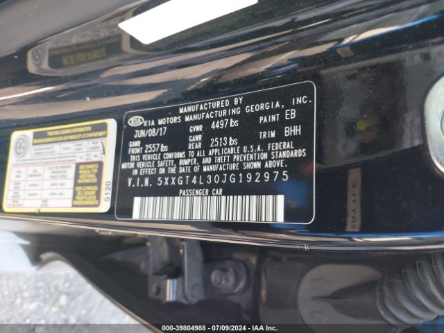 5XXGT4L30JG192975 KIA Optima Lx