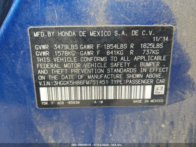 3HGGK5H86FM751451 Honda Fit Ex/ex-l